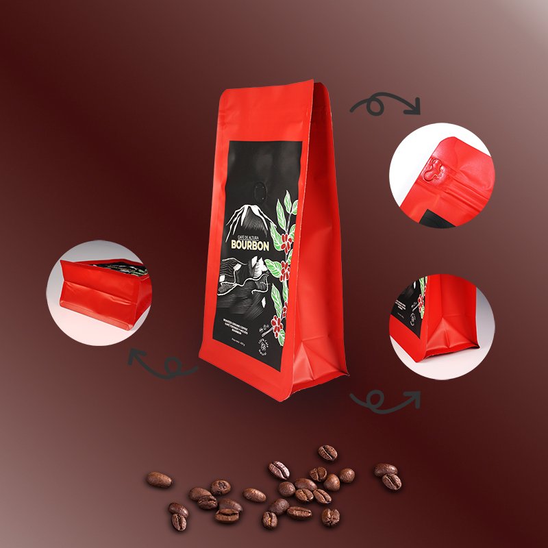 250g 340g 500g 1kg Wholesale Low MOQ Flat Bottom Pouch Custom Empty Coffee Bags Custom Printed Coffee Beans Packaging Bags