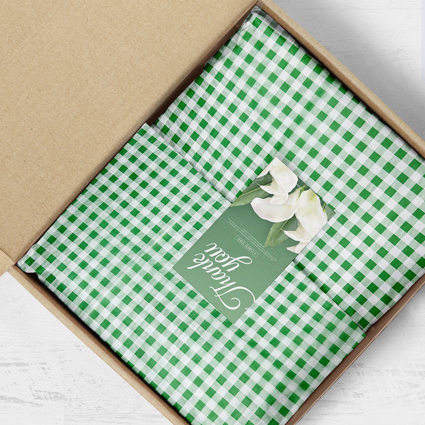 Custom Tissue Wrapping Paper Red Black Lattice Gift Wrapping Paper Shoe Clothes Checkered Tissue Paper