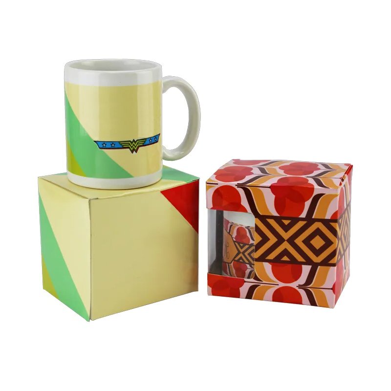 Free Design Window Cut Custom Mug Packaging Box Corrugated Paper Cardboard Mug Gift Box