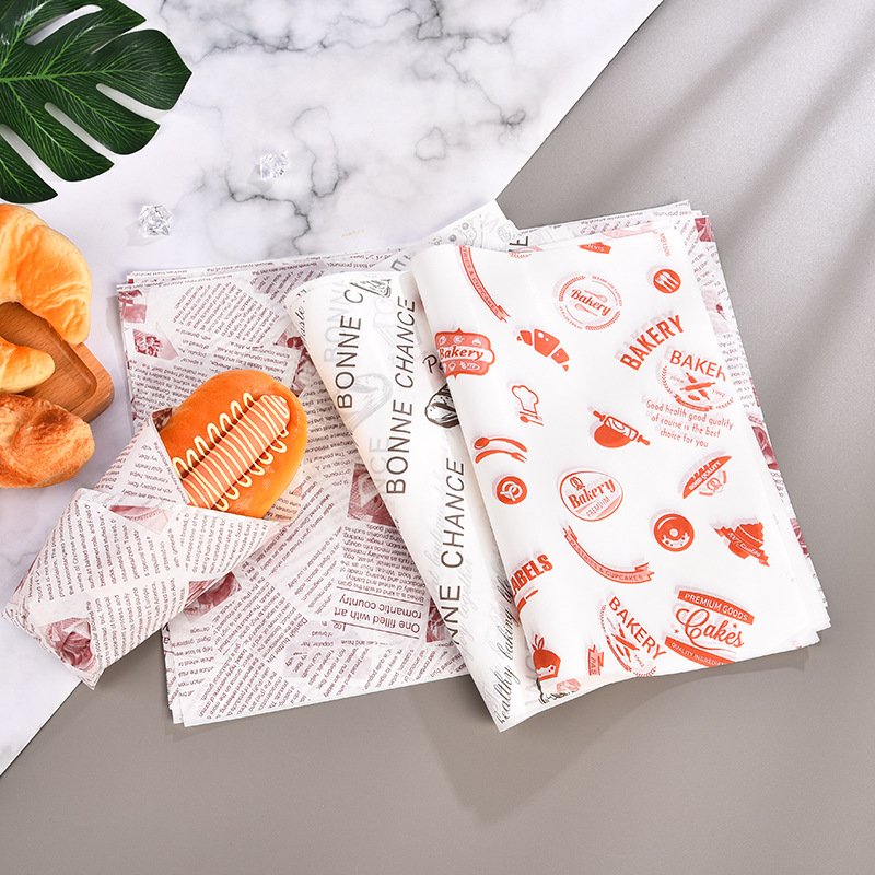 Custom printed high quality food grade greaseproof wax paper burger sandwich wrapping paper