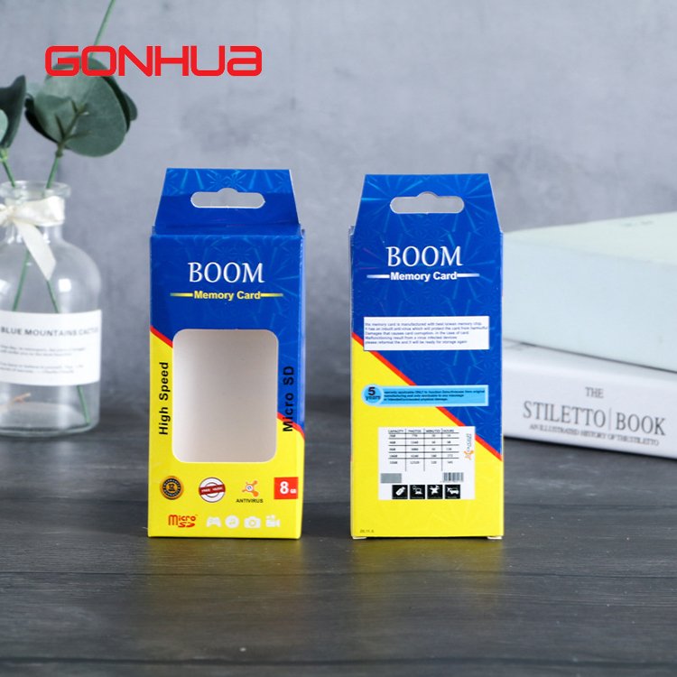 GONHUA Luxury Custom Paper Box Eco-friendly Foldable Cardboard Plastic Packaging Paper Hanger Boxes With Display Clear Window