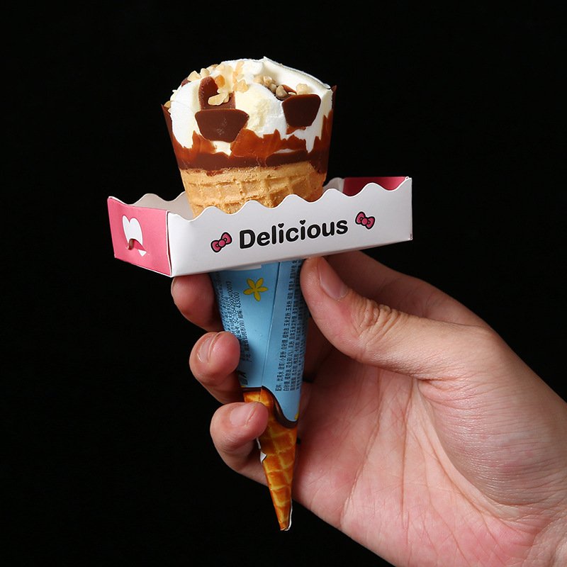 Popsicle Packaging Cone Anti-Drip Ring Paper Tray Ice Cream Popsicle Drip-proof Tray Box Paper Tray