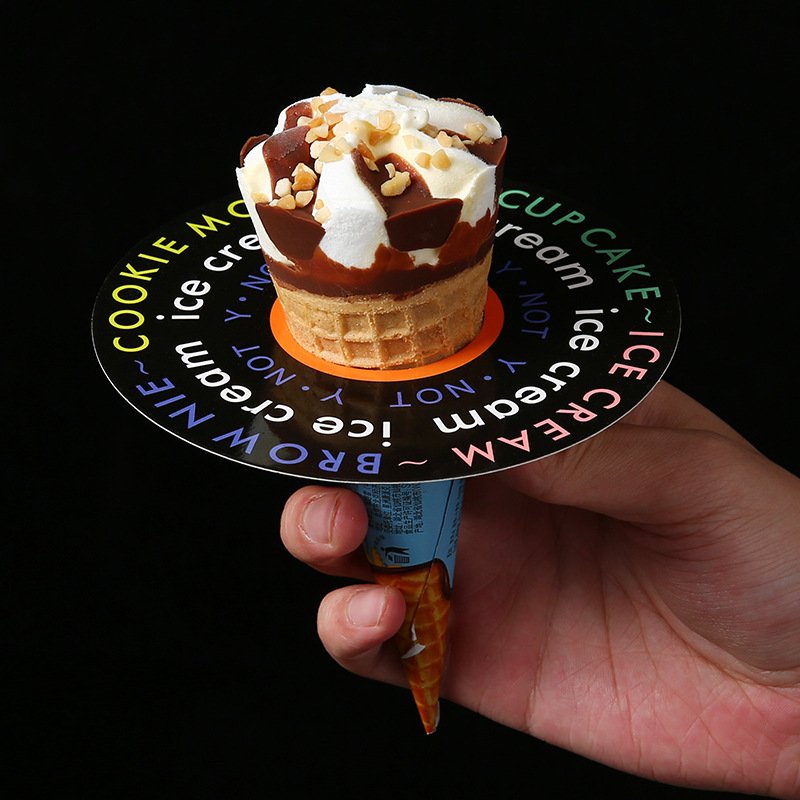 Popsicle Packaging Cone Anti-Drip Ring Paper Tray Ice Cream Popsicle Drip-proof Tray Box Paper Tray