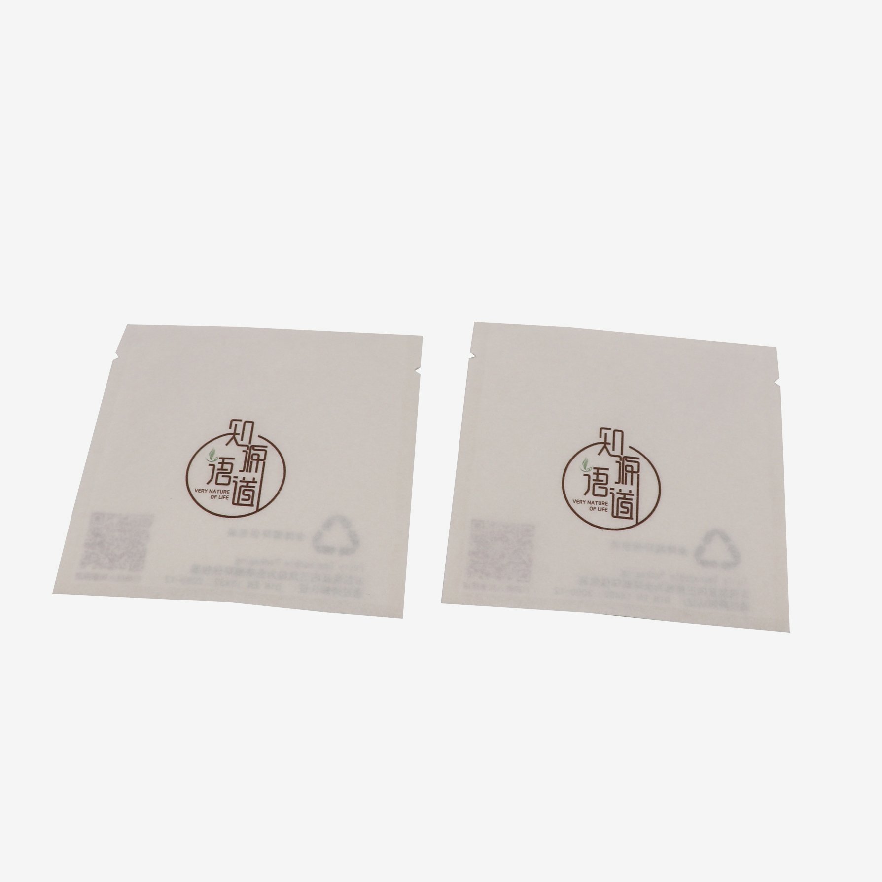 Wholesales Custom Printed Small Cotton Paper Food Package 3 Side Heat Sealing Bags Filter Tea Bag