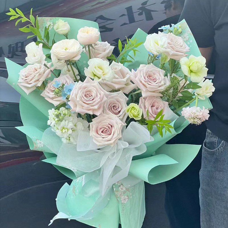 Wholesale printing thickened waterproof flower wrapping paper packaging material bouquet paper floral art for florists