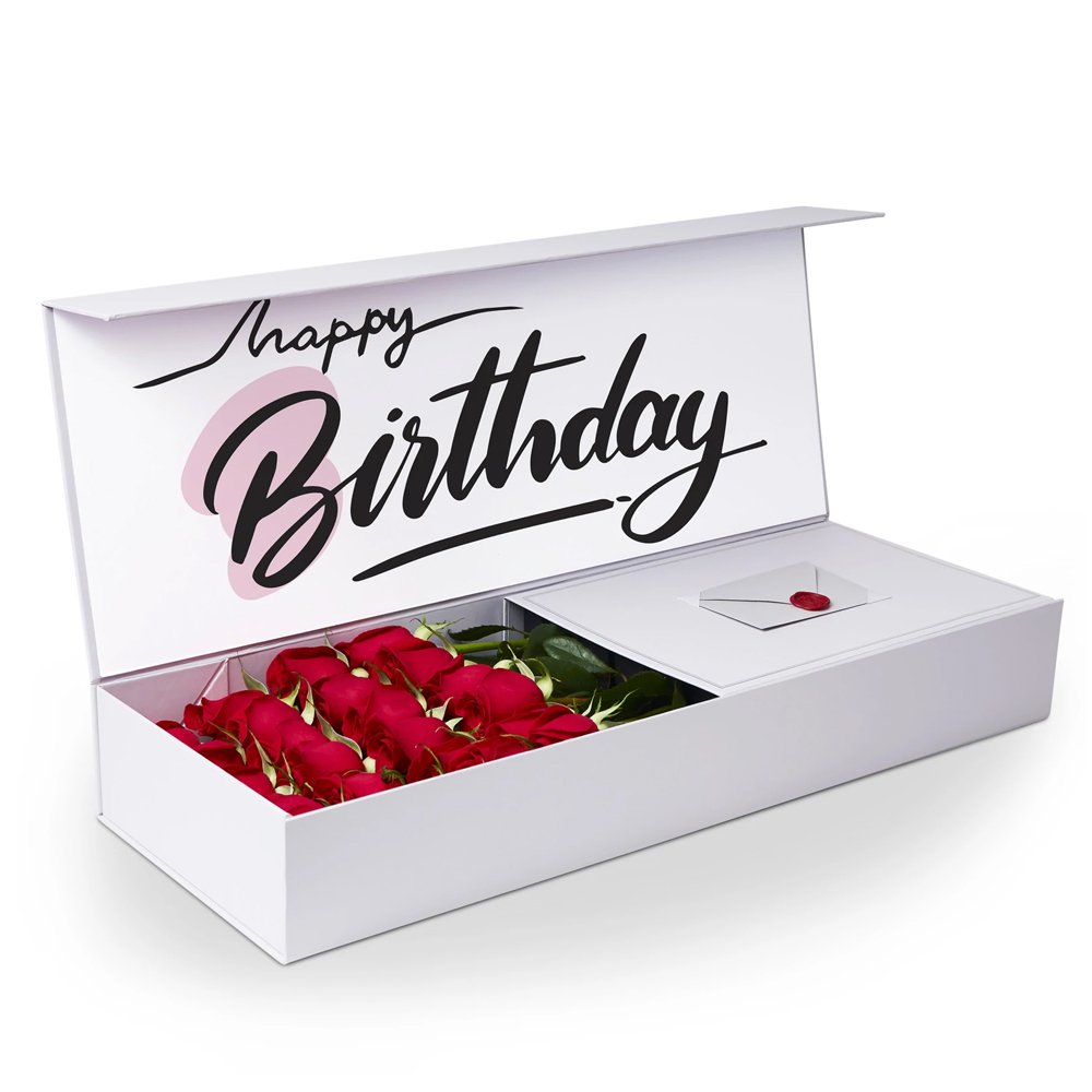Custom logo magnetic flip flower gift packaging mom flower gift box luxury mom rose flower box with cards luxury mom box