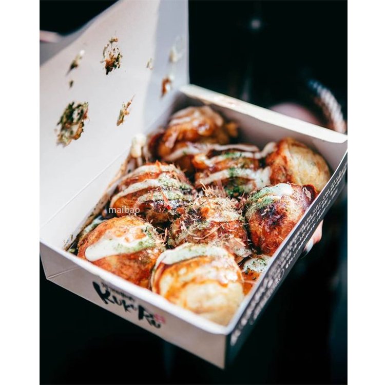 Custom print logo disposable japanese to go octopus balls packaging containers takeaway food pack paper takeout takoyaki box