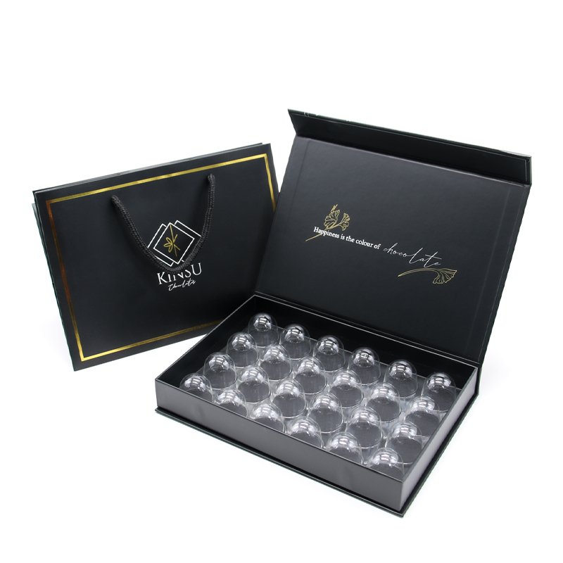 Custom Luxury Celebration bonbon Strawberry Paper box for Chocolate Bar Empty Small Chocolate Gift Packaging Box With Divider