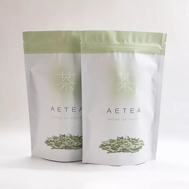 China supplier wholesales zip lock foil stand up empty aluminum foil tea bags packaging