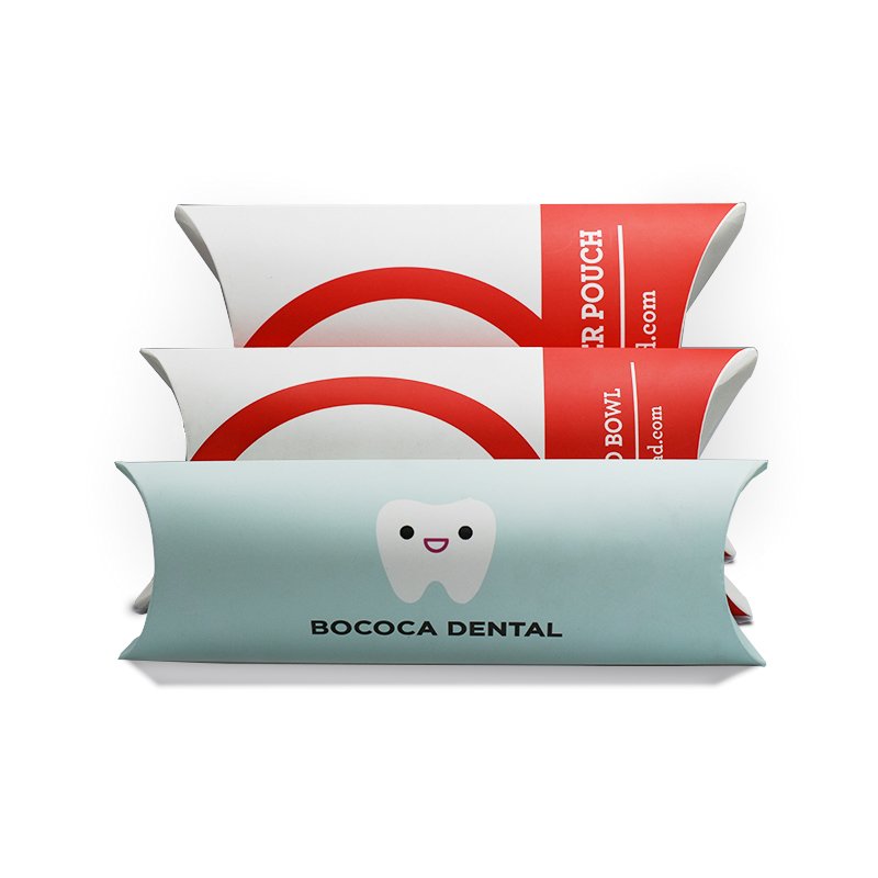 Custom Logo Pillow Shape Candy Gift Paper Box Recyclable Eco-friendly Brown Kraft Paper Pillow Box