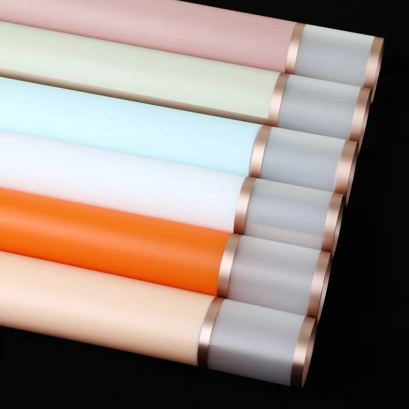 Hot Sale Flower Wrapping Paper Golden Edge Waterproof Bouquet Flowers Packaging Paper