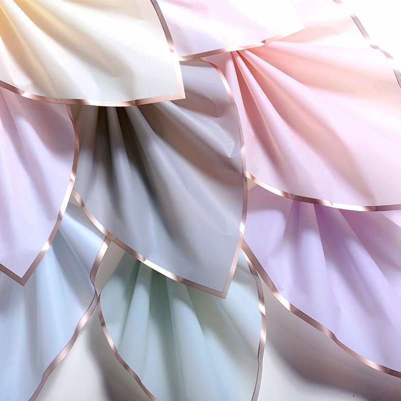 New Phnom Penh Jelly Film Gift Wrapping Paper Film Matte Paper Floral Bouquet Wrapping Paper With golden edge