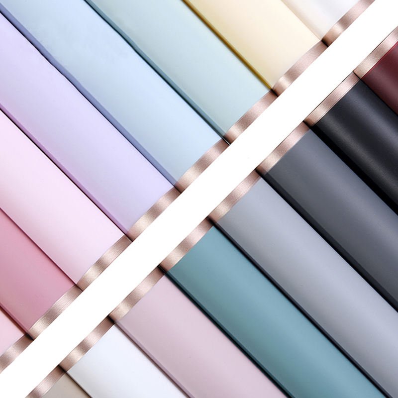 New Phnom Penh Jelly Film Gift Wrapping Paper Film Matte Paper Floral Bouquet Wrapping Paper With golden edge