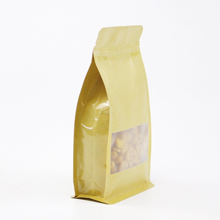 custom foil stand up ziplock packaging pouch coffee Brown kraft paper bag with your own logo