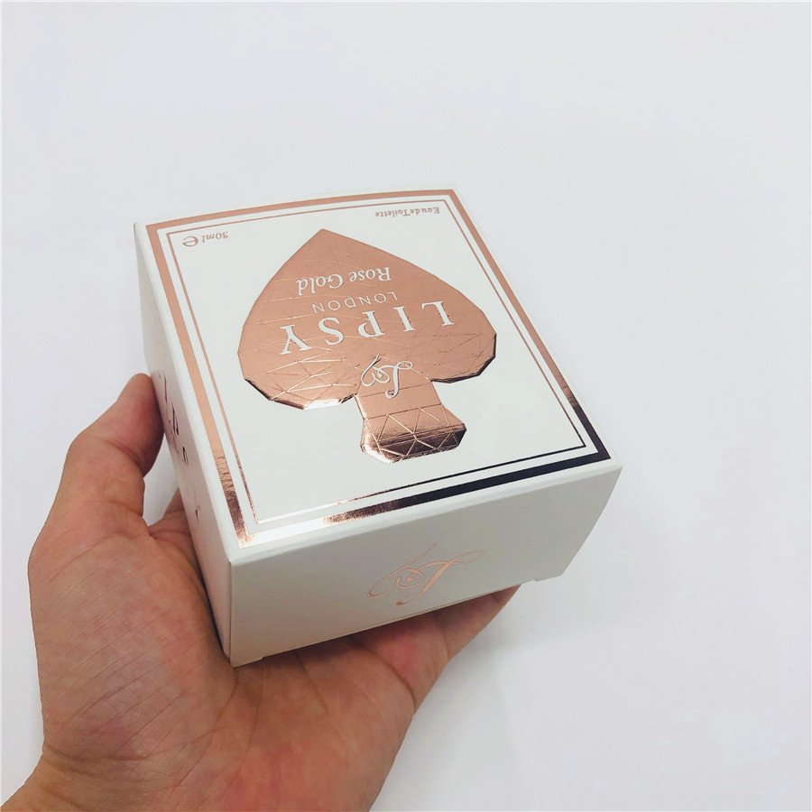 Dongguan HS printing factory rose gold logo face cream beauty cosmetic packaging box recycled paper folding boxes