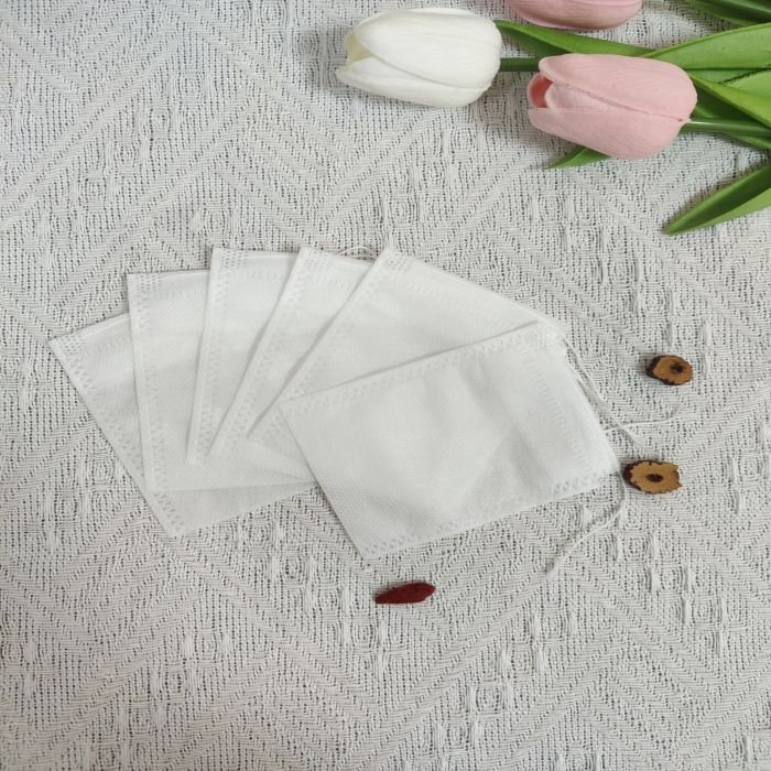 10*15cm Eco-Friendly Paper Filter Tea Bags with Cotton Drawstring Heat-Sealed Empty Loose Leaf Tea for Household Food Coffee Use