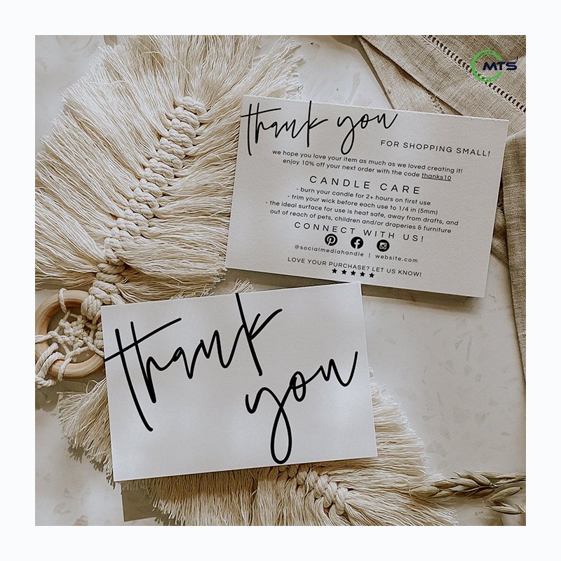 Moatain logo custom thank you card for small business