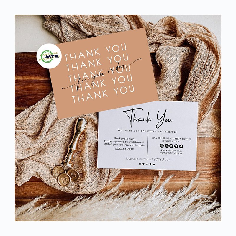 Moatain logo custom thank you card for small business