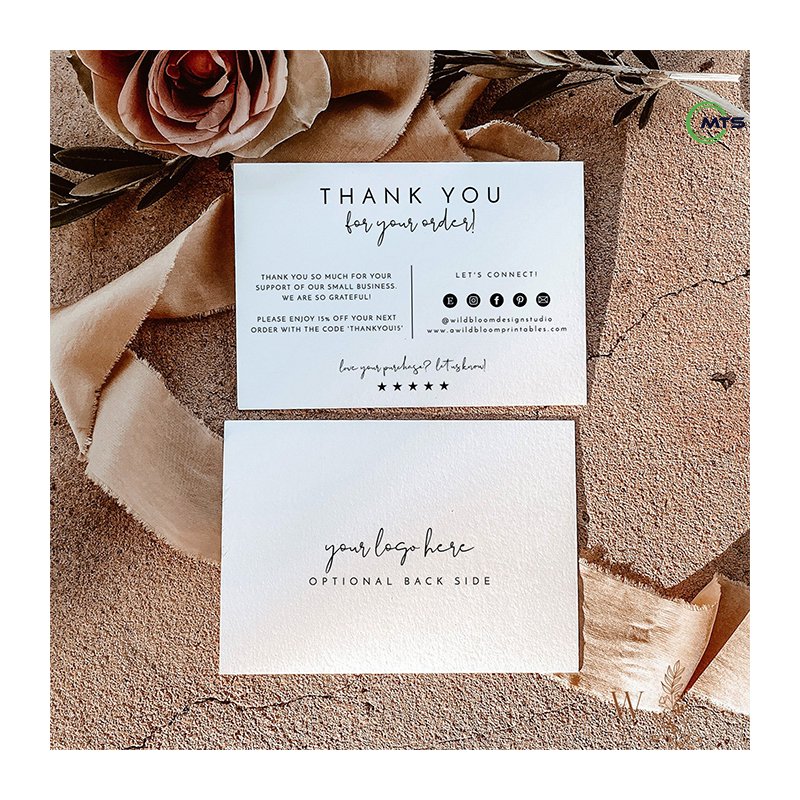 Moatain logo custom thank you card for small business