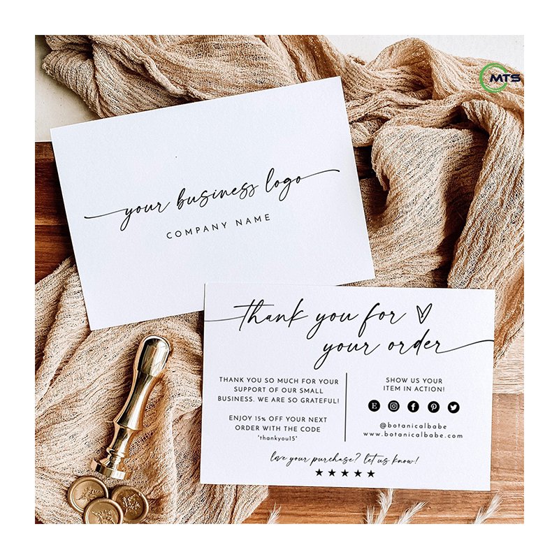 Moatain logo custom thank you card for small business