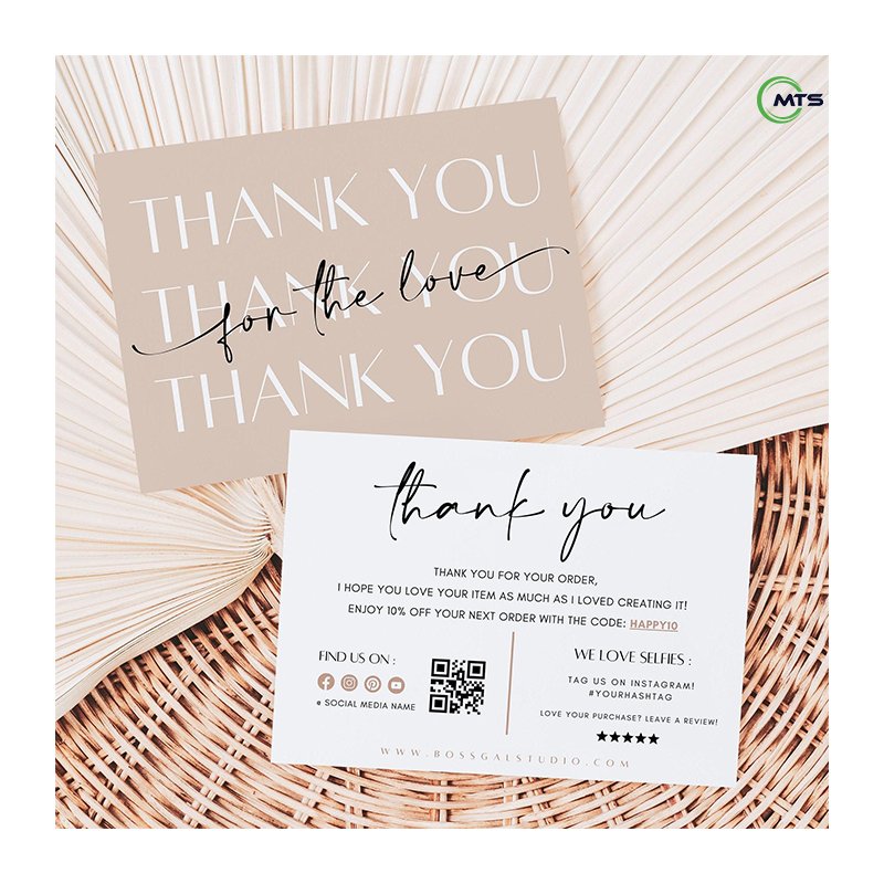 Moatain logo custom thank you card for small business