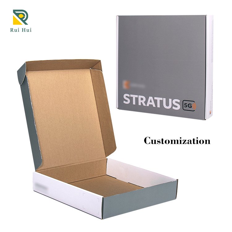 Free Design Small Corrugated Cardboard Packaging Mailer Shipping Boxes For Amazon Small Electrics Products With Self-insert