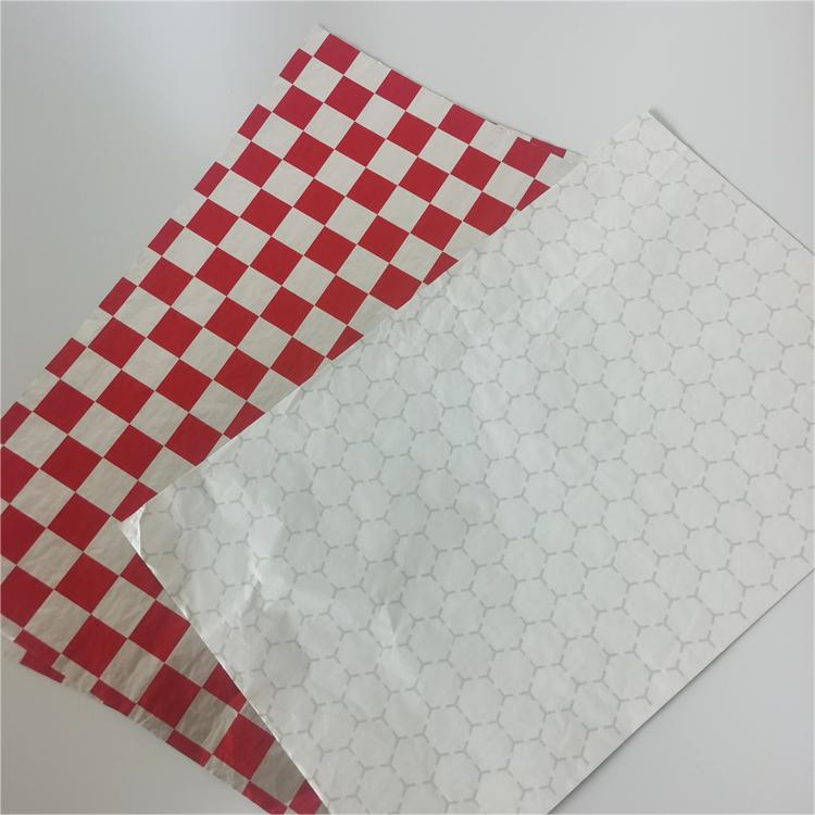 Custom Design Printing Hot Food Foil Paper Honeycomb Silver Insulated Wrap For Burger Sandwich Wrapping Paper