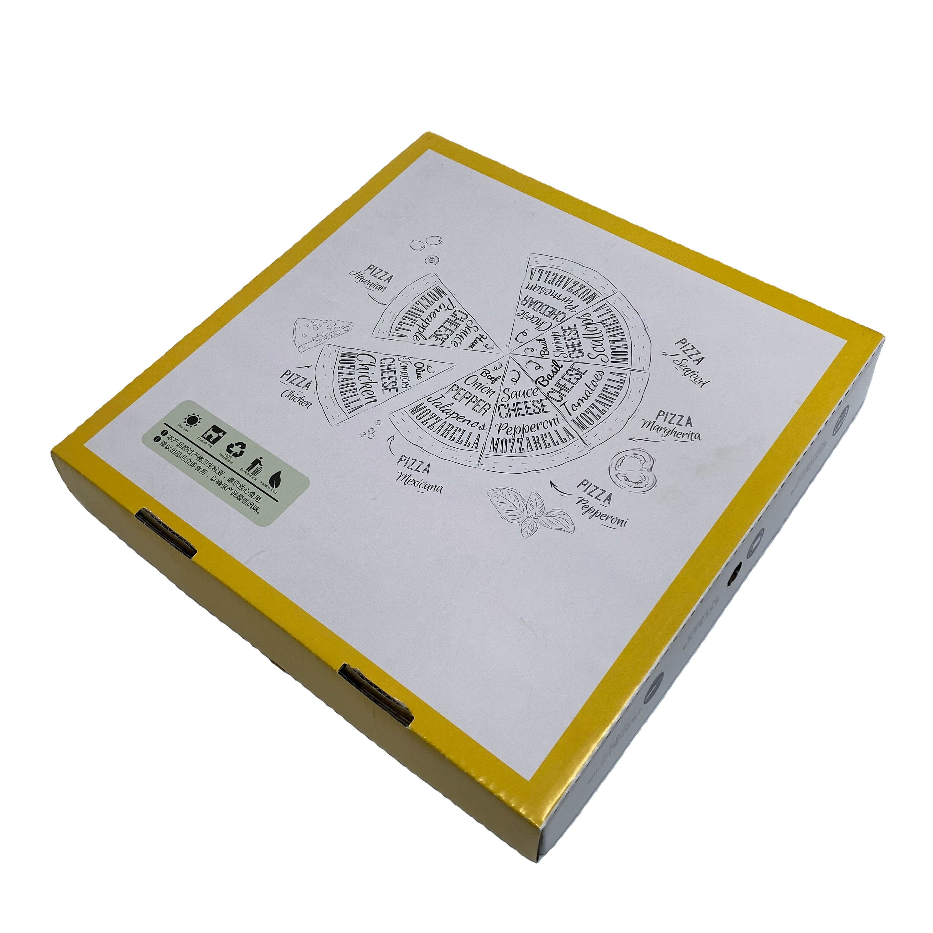 Wholesale Disposable Custom Printed Paper Take Away Box Packaging Paper Pizza Box