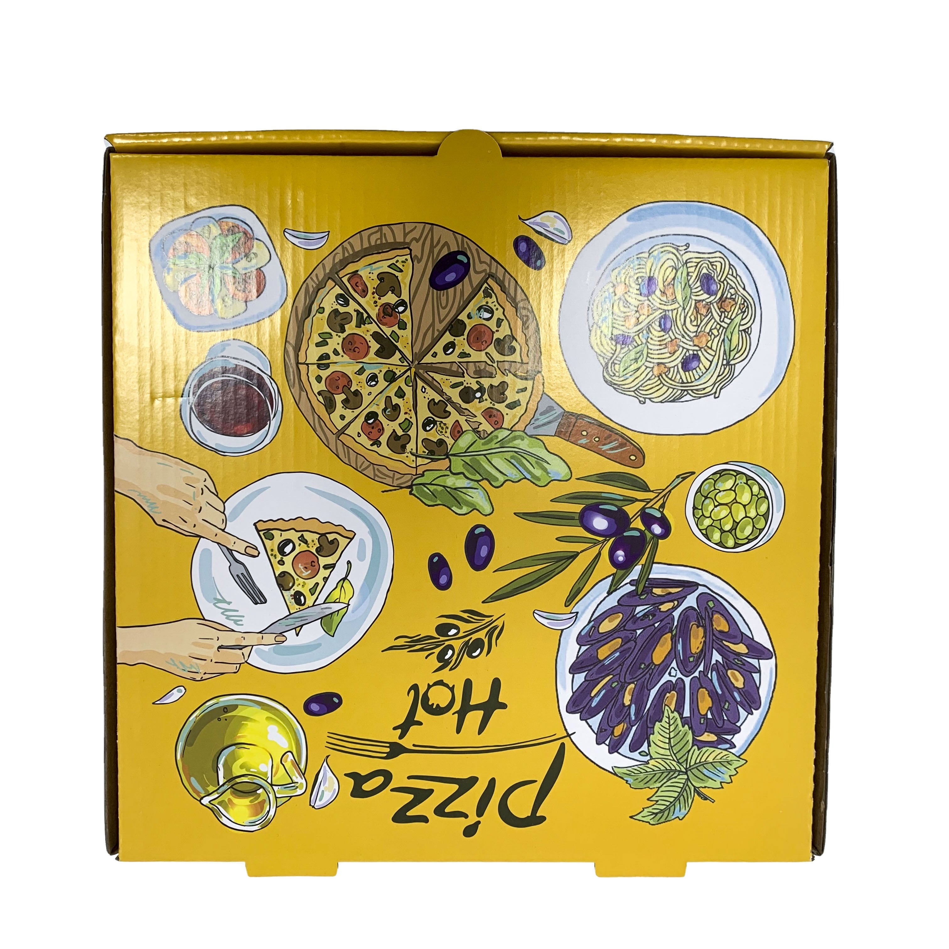 Wholesale Disposable Custom Printed Paper Take Away Box Packaging Paper Pizza Box