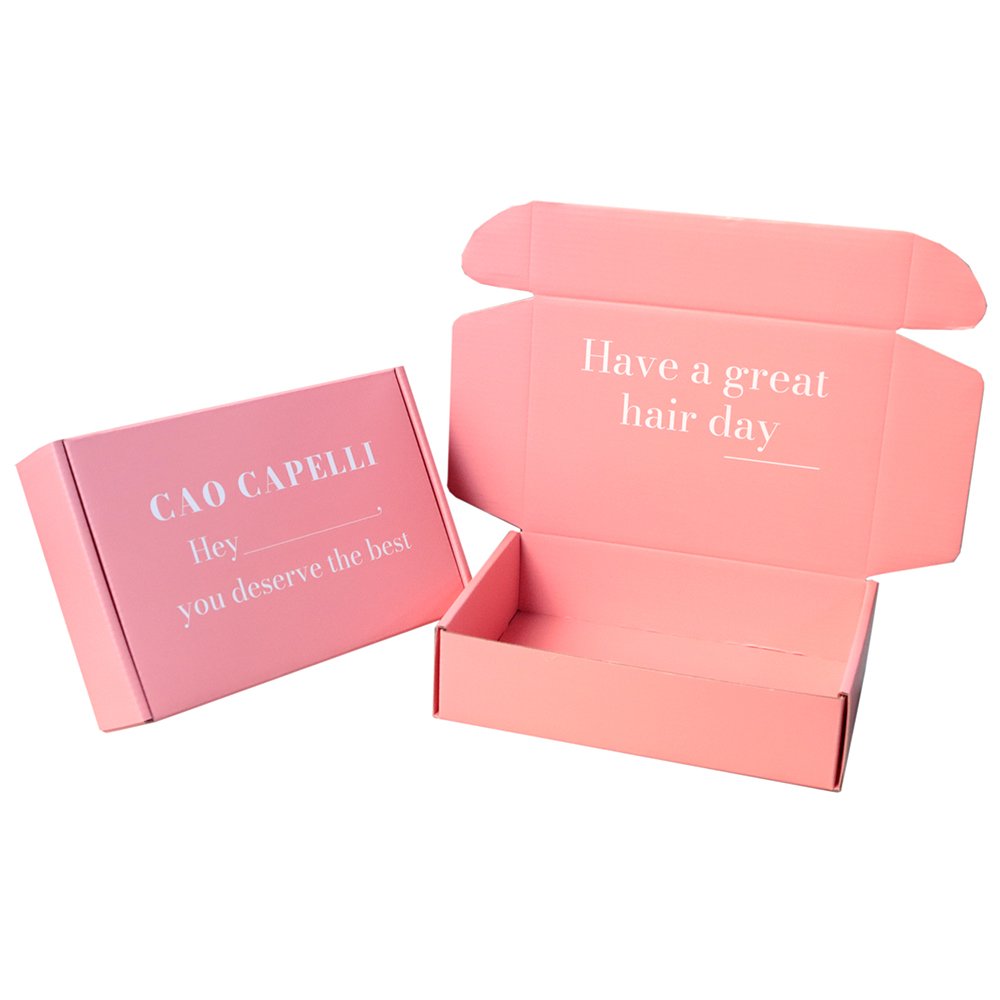 Custom Print Logo Pink Makeup Packaging Mailer Shipping Corrugated Cardboard Mailing Paper Box
