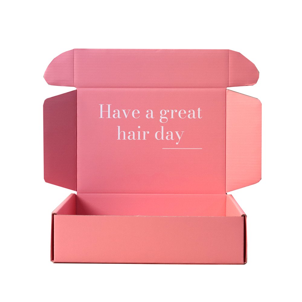 Custom Print Logo Pink Makeup Packaging Mailer Shipping Corrugated Cardboard Mailing Paper Box
