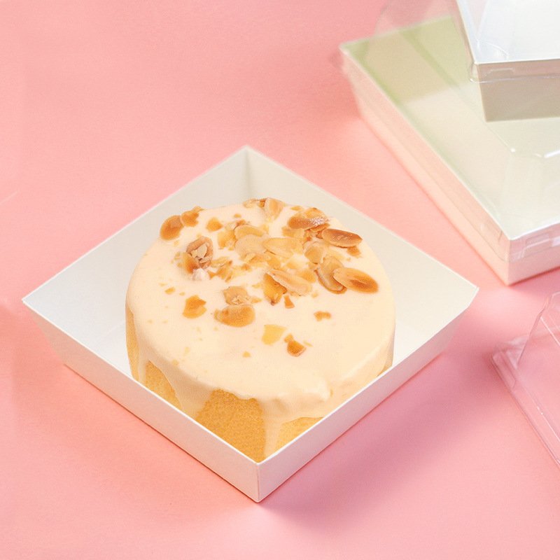 Custom White Pastry Bakery Packaging Paper Boxes Biodegradable Paper Food Packaging With Clear Window Sushi Container Box