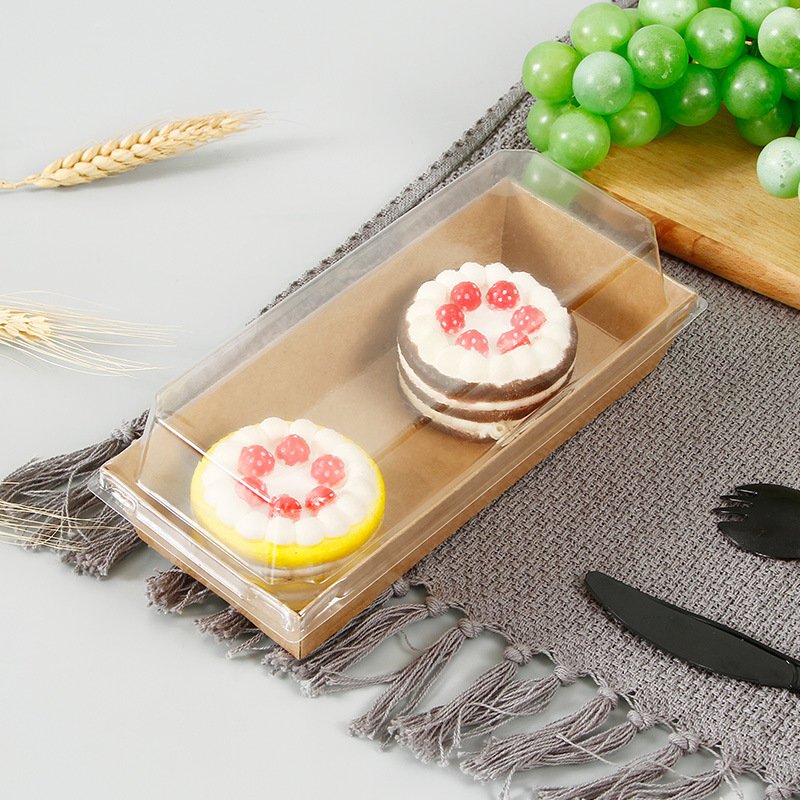 Custom White Pastry Bakery Packaging Paper Boxes Biodegradable Paper Food Packaging With Clear Window Sushi Container Box