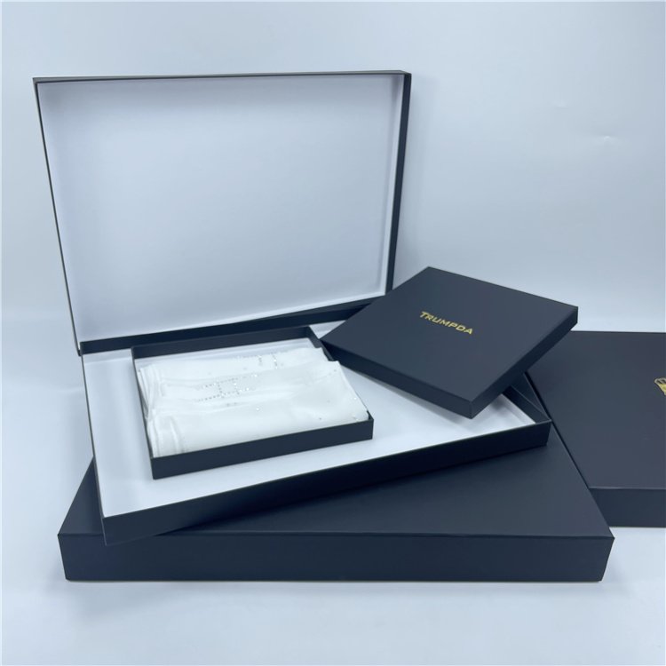 Experienced Verified Supplier Cardboard Packaging Logo Stamping Headscarf Small Packaging Hard Box With Lid Base Box Recyclable