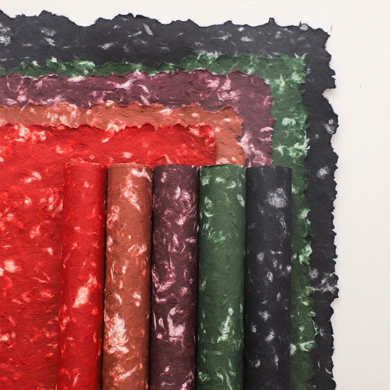 Fall In Color High Grade Vintage Hand Torn Packaging Paper Retro Handmade Texture Design DIY Art Flower Wrapping Paper
