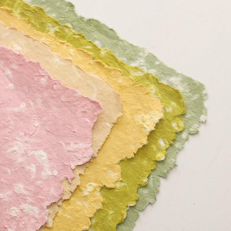 Fall In Color High Grade Vintage Hand Torn Packaging Paper Retro Handmade Texture Design DIY Art Flower Wrapping Paper