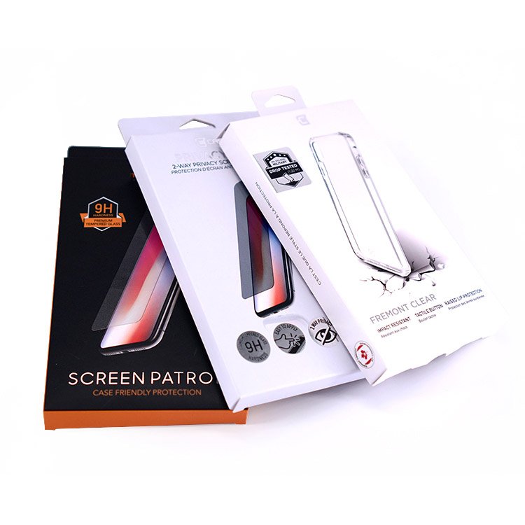 Art Paper Tempered Glass Package Box Phone Screen Protector Packaging Box Tempered Glass Screen Protector Packaging Boxes