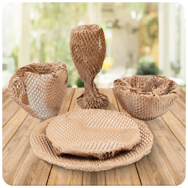 38CM*100M brown hex buffer cushion vellum kraft paper roll packing honeycomb craft packaging kraft wrapping paper honeycomb wrap