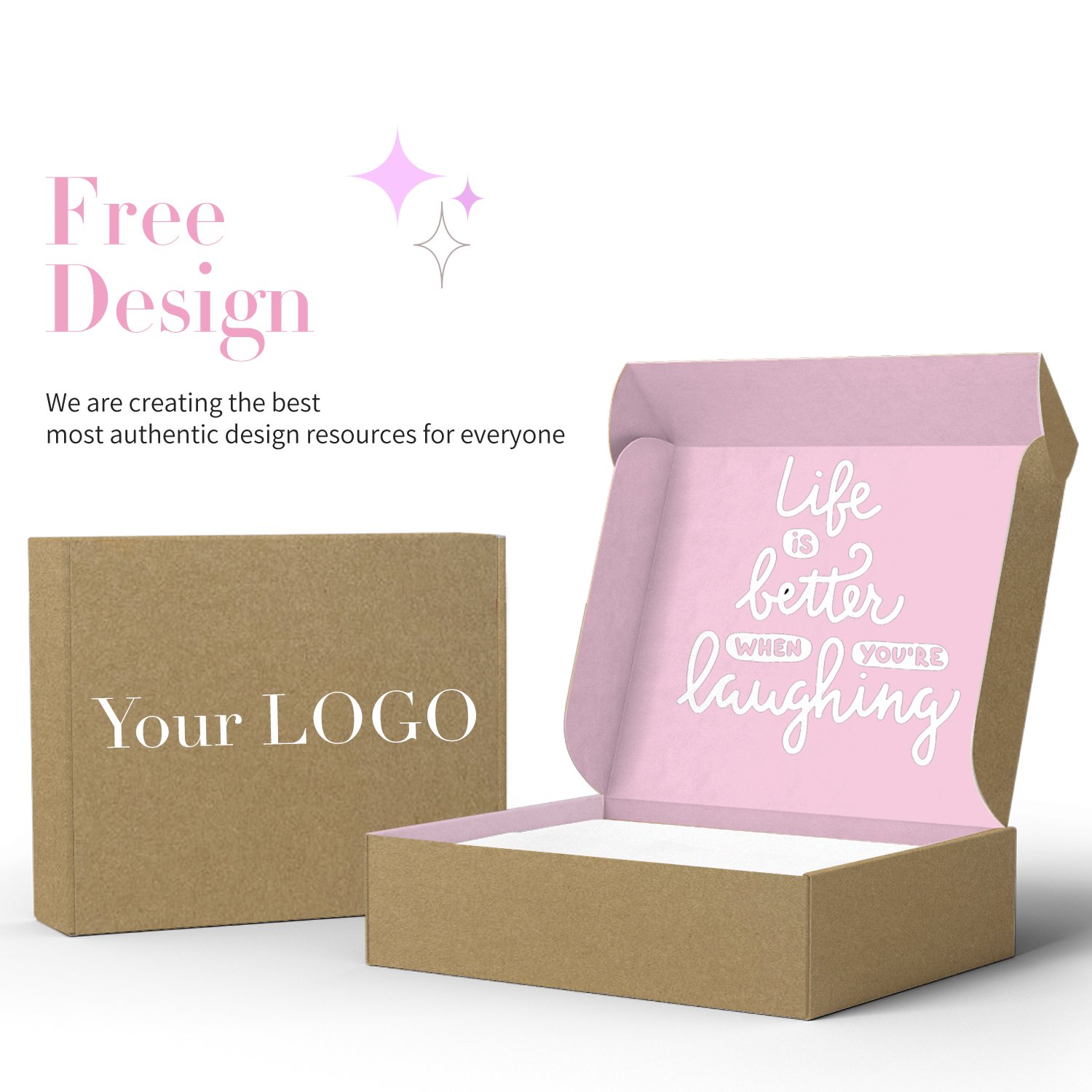 Eco Friendly Brown Kraft Paper Box Christmas Gift Corrugated Candy Packaging Paper Box