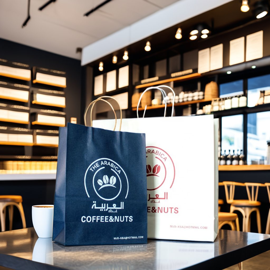 AT PACK Coffee Shop Supplies Restaurant Shopping Paper Bags Recyclable Colorful Kraft Paper Bags With Your Own Logo