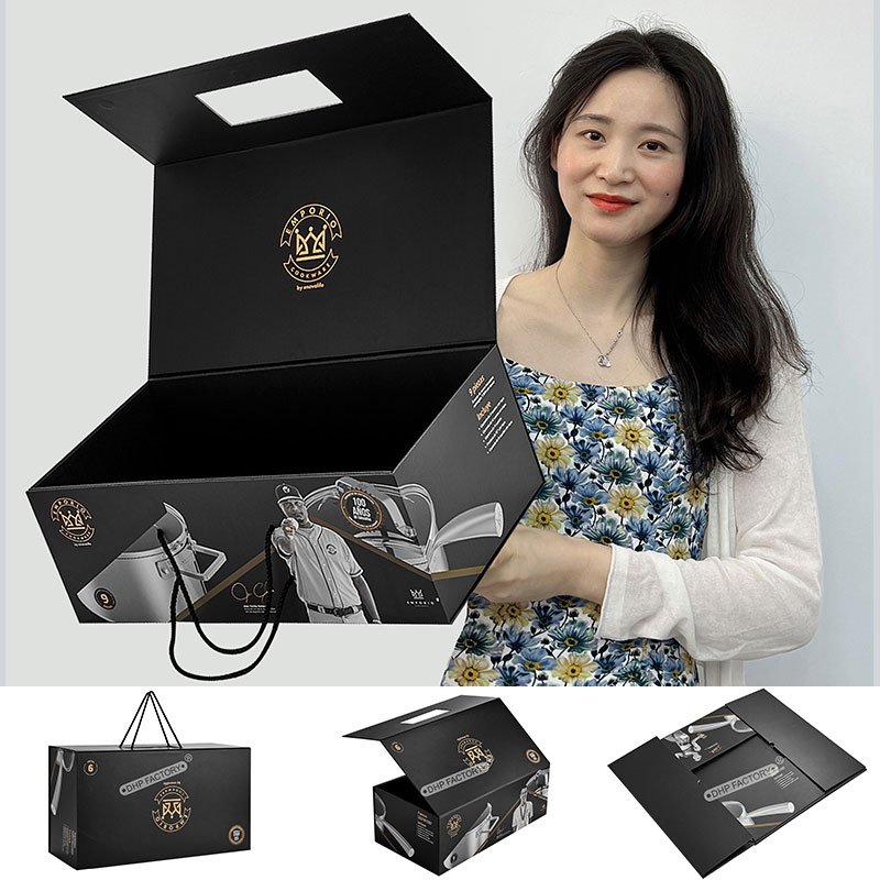 Custom Luxury Large Premium Magnetic Closure Flip Top Mailer Rigid Cardboard Packaging Magnet Boxes Matte Black Paper Gift Box