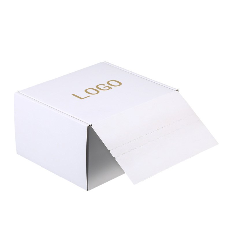 Custom Corrugated Cardboard Paper Packaging Tear Strip Printed self sealing Mailer Shipping Gift Box With Logo