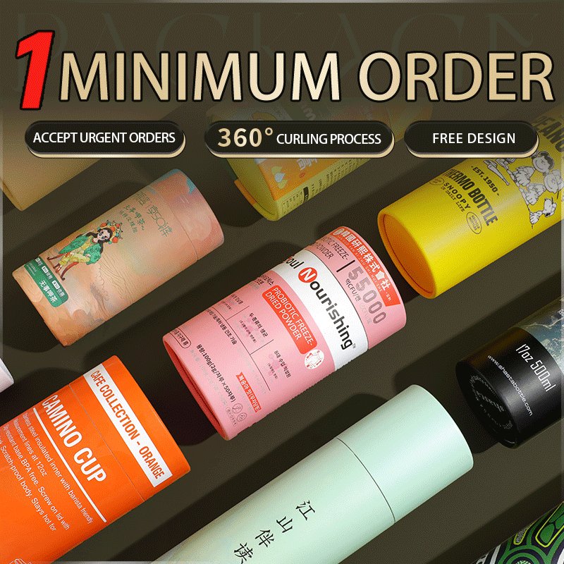 Custom Luxury Composite Paper-Can Box Paper Packaging with Foil Stamping Rigid Paper Candle Jar Packaging Tube Box