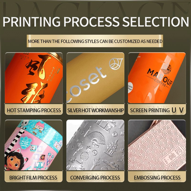 Custom Luxury Composite Paper-Can Box Paper Packaging with Foil Stamping Rigid Paper Candle Jar Packaging Tube Box