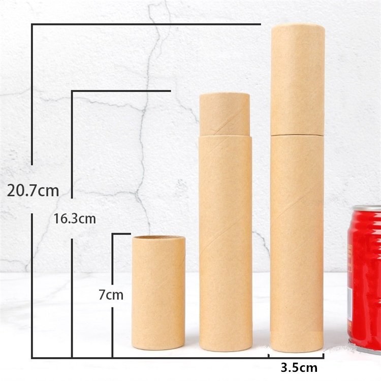 IBELONG 3.5x20.7cm Kraft Paper Tube Packaging Cardboard Paper Tube for Pencils and Gifts