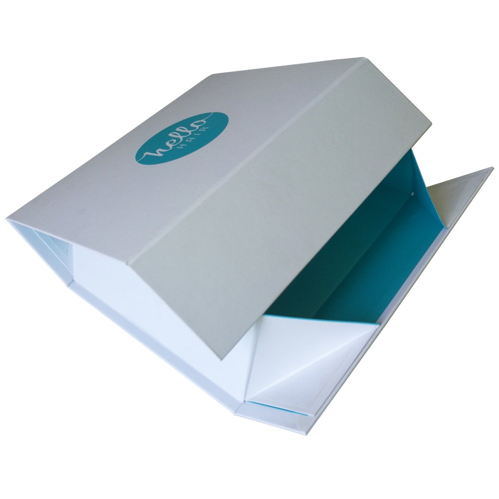 Custom packaging magnetic flat small white folding gift box