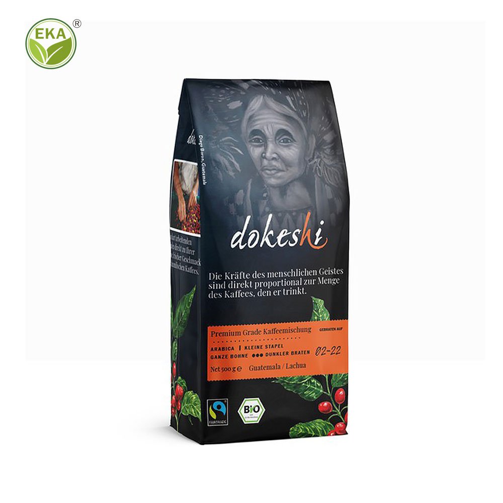 Minlee Eight Side Sealed Home Compost Custom Biodegrade Stand Up 340G Eco Friendly Aluminum Foil Kraft Paper Custom Coffee Bags