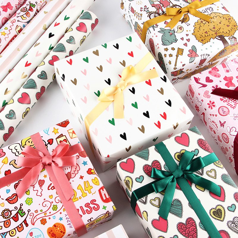 Custom Printed Logo size flower wrapping paper bouquets wrapping paper for gifts packaging wrapping paper
