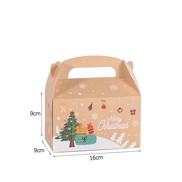Wholesale Christmas Paper Packaging Boxes Apple Candy Chocolate Gift Box with Handles