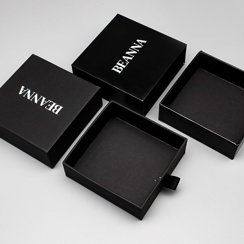 Eco Friendly Logo Designer Cardboard Packaging Closure Custom Black Paper Gift Box with Logo